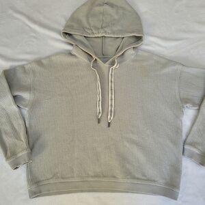 Aerie Women's Heather Gray Ribbed Hoodie
